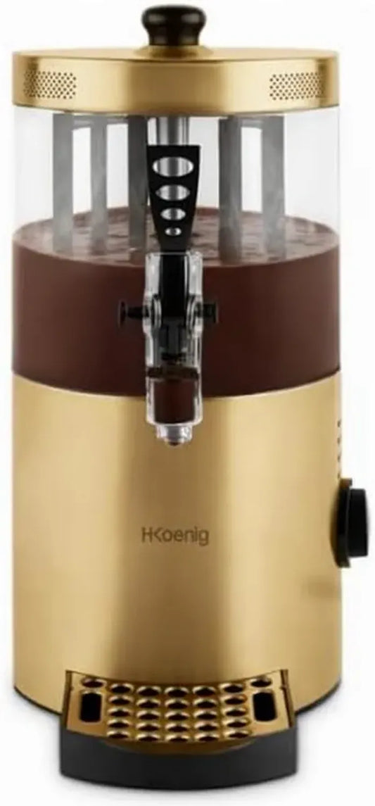 H.Koenig Machine à Chocolat Chaud 3L, Acier Inoxydable, 1200W, Température Réglable, Anti-Goutte, Compatible Lave-Vaisselle