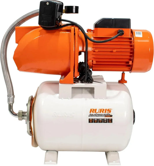 Pompe à eau automatique 1800W avec réservoir 24L et manomètre, profondeur 9m, hauteur 70m