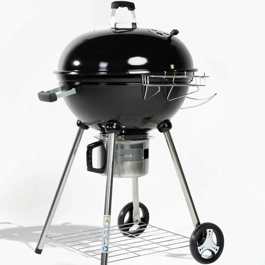 Grill à Charbon 57 cm avec Couvercle Amovible pour 8-12 Personnes