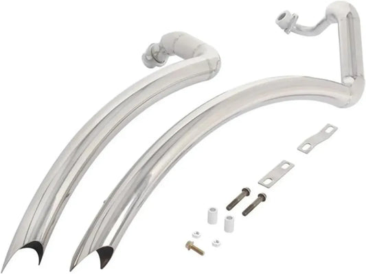 Silencieux d'échappement en acier inoxydable pour moto, compatible Yamaha V-Star 400 650, finition chromée/noire