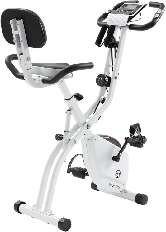 Vélo d'appartement pliable 10 niveaux magnétique pour fitness à domicile