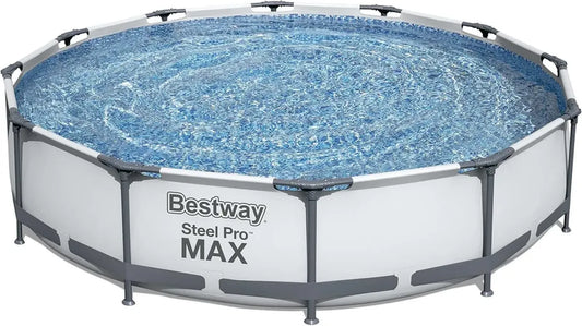 Piscine Ronde Bestway Steel Pro Max avec Pompe de Filtration 366x76 cm - Gris