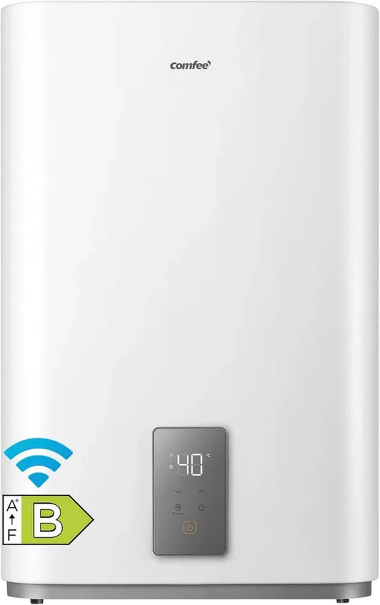 Chauffe-eau Électrique Mural 80L COMFEE', Installation Facile, Wi-Fi et Commande Vocale, Blanc