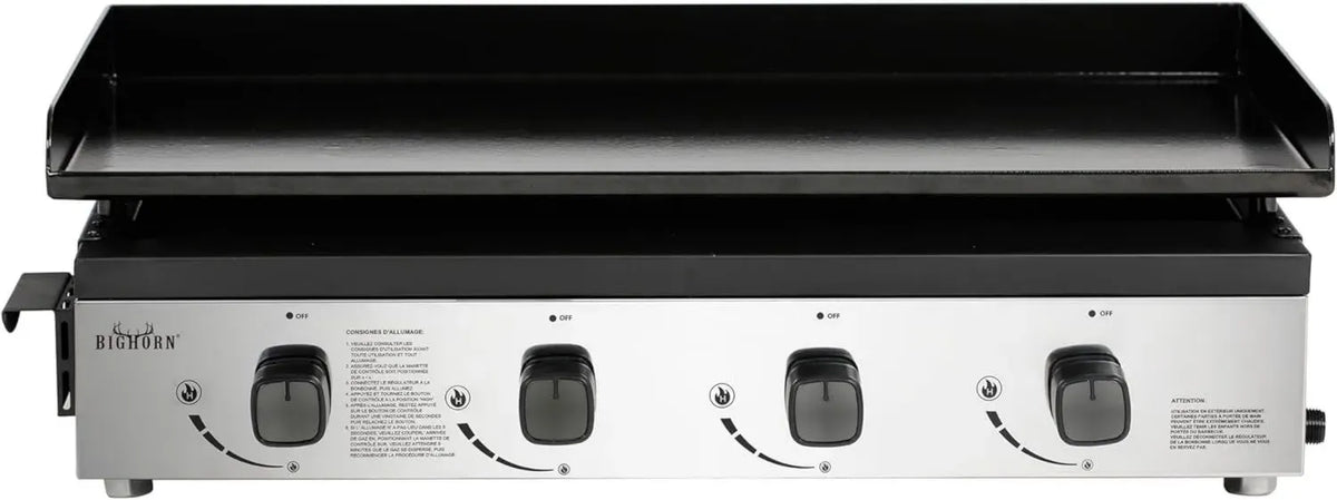 Gril à Gaz 4 Brûleurs 10kW, Couleur Noire