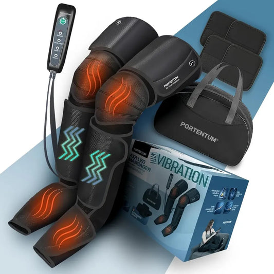 Bottes de Pressothérapie Multifonctionnelles avec Chaleur et Vibration – 5 Niveaux d'Intensité – Télécommande Incluse – Améliore la Circulation Lymphatique – Soulagement des Jambes Lourdes – Housse de Transport Offerte