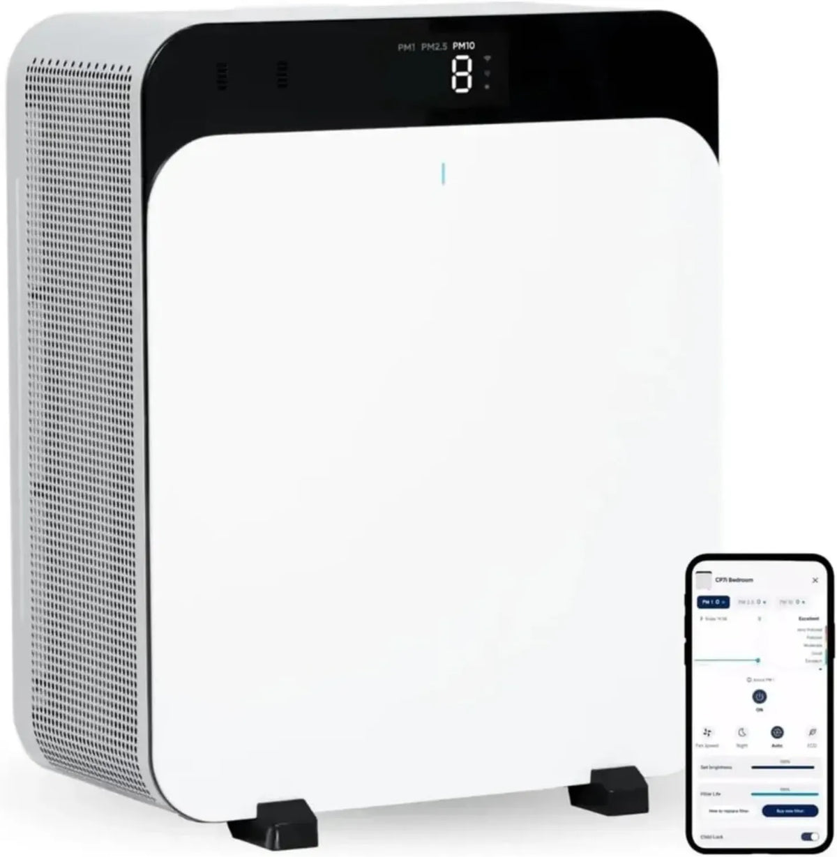 Purificateur d'air BLUEAIR Classic Pro CP7i pour grands espaces, efficace contre allergènes, virus et bactéries