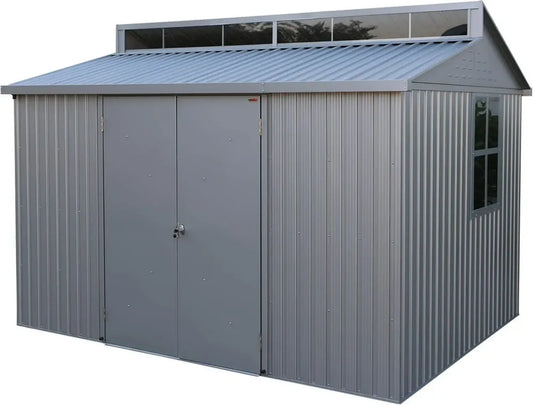 Abri de Jardin en Aluminium 10x8 avec Fenêtre et Portes Verrouillables