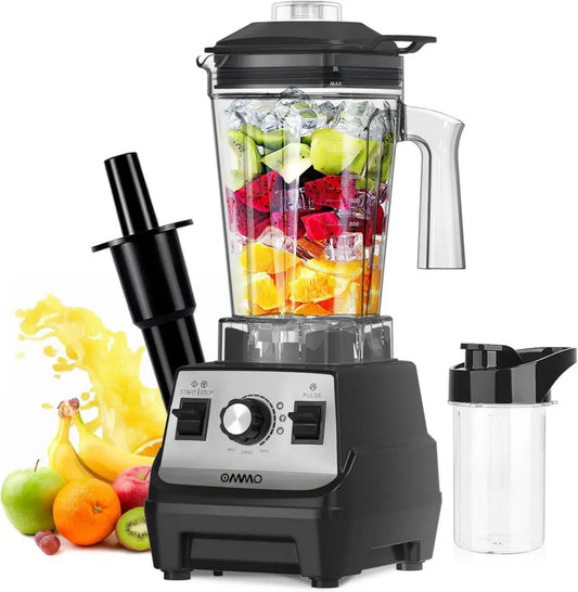 Blender Professionnel 1800W OMMO, Idéal pour Smoothies et Shakes, Bouteille Portative 300 ml Sans BPA, Fonction Glace Pilée, Compatible Lave-Vaisselle
