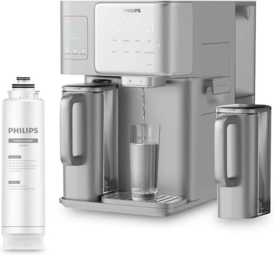 Purificateur d'eau Philips avec Osmose Inverse et Distribution Instantanée, Fonction Glace, UV-C, Reminéralisation, Suivi TDS, Réservoir 6L, Filtre 1 An