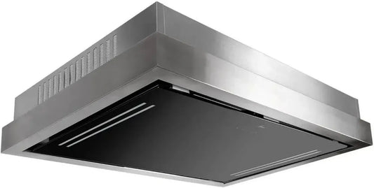 Hotte Encastrable 90 cm en Acier Inox et Verre Noir, Ionisation, Moteur Silencieux EBM, Commande Tactile
