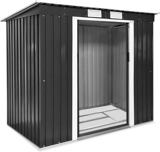 Abri de Jardin en Métal avec Fondation pour Outils et Vélos - 213x130x173 cm
