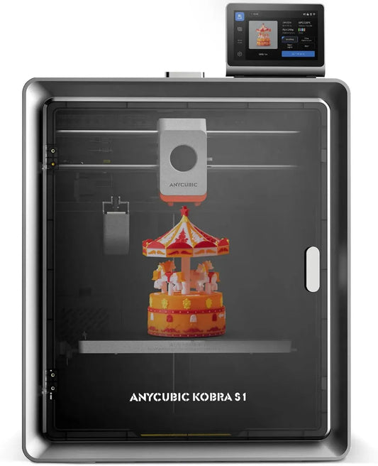 Imprimante 3D Anycubic Kobra S1 Multicolore, Haute Vitesse 600 mm/s, Système CoreXY Fermé, Impression Silencieuse 44 dB, Taille 250x250x250 mm