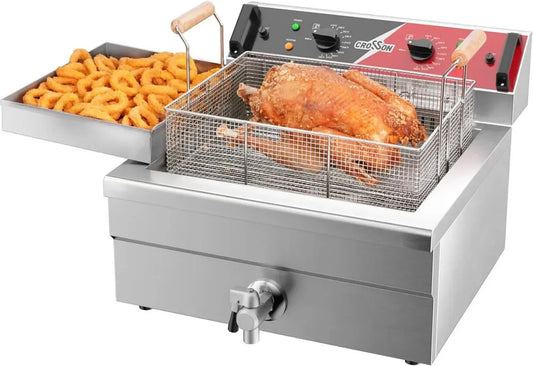 Friteuse professionnelle CROSSON 12L avec 3 paniers et bec verseur
