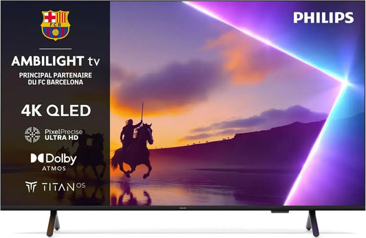 Téléviseur Philips 55 Pouces 4K LED Ambilight - Smart TV avec Pixel Precise UHD, Dolby Atmos, Compatible Alexa et Google Assistant
