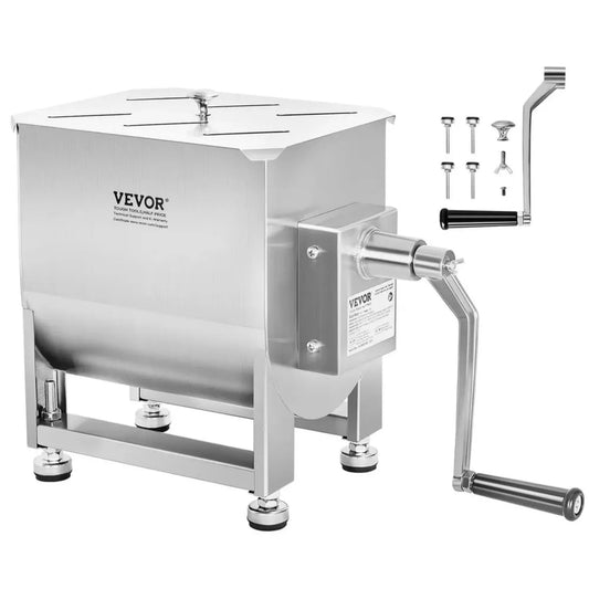 Mélangeur Manuel en Acier Inoxydable 30L pour Viande et Saucisse avec Couvercle