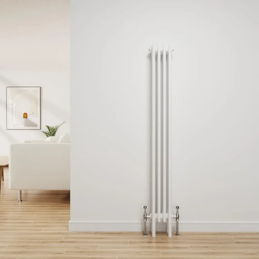 Radiateur en fonte blanche NRG 4 colonnes pour chauffage central, 1500 x 200 mm