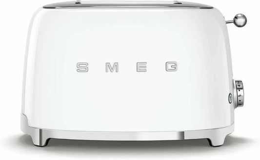 Smeg Grille-pain 2 Tranches, Chauffage, Décongélation, Fonction Bagel, Blanc