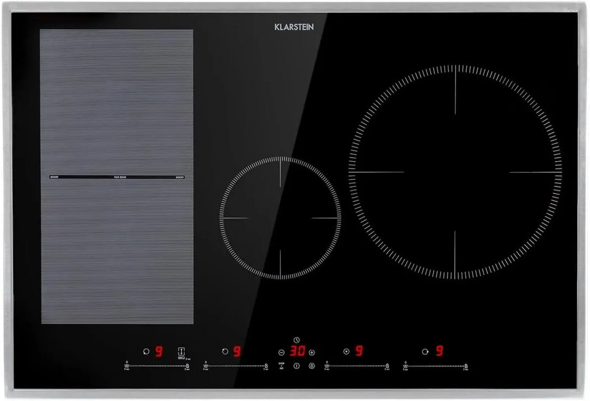 Plaque à Induction Klarstein 7500W, 4 Zones de Cuisson, Table Encastrable avec Commande Tactile