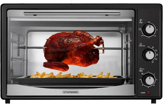 Mini Four Électrique Steinborg 45L - Chaleur Tournante et Tournebroche avec Éclairage