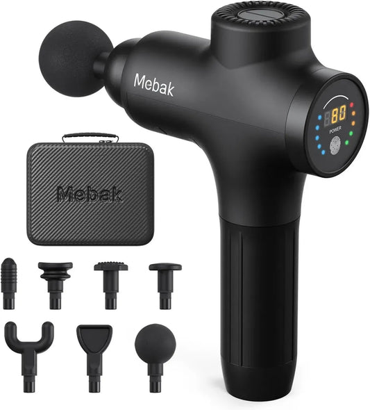 Pistolet de Massage Mebak 3 Ultra Silencieux avec 7 Têtes et 5 Vitesses