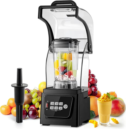 Mixeur Professionnel Silencieux Huanyu, 2L, 1600W, Pour Smoothies, Glace et Purées