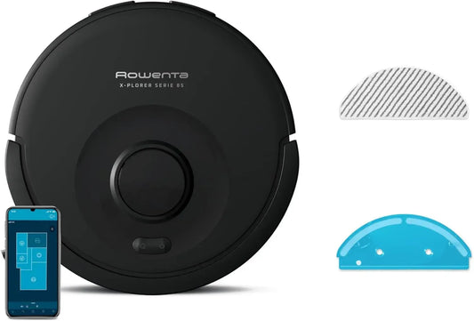 Aspirateur Robot Rowenta X-PLORER Serie 85, Nettoyage et Aspiration Profonds, Navigation 360°, Modèle RR87C5FE, Couleur Noire