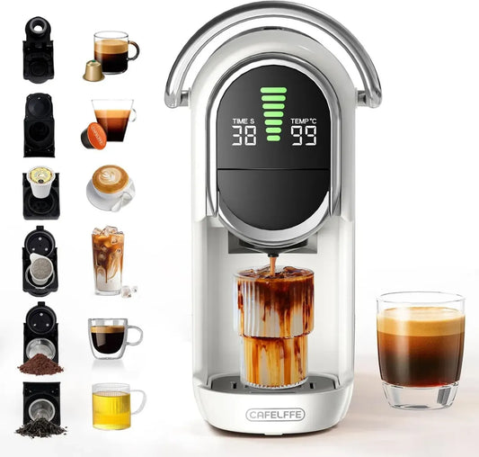 Cafetière à Capsules Multifonctions CAFELFFE MK-609S avec Contrôle Automatique de la Pression et de la Température