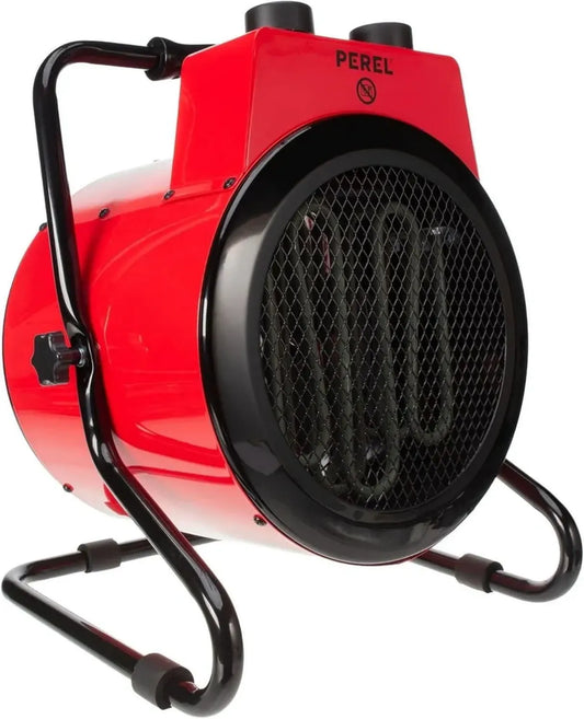 Radiateur Électrique Perel 3000W, Thermostat Réglable, Protection IP24, Portable pour Atelier/Garage