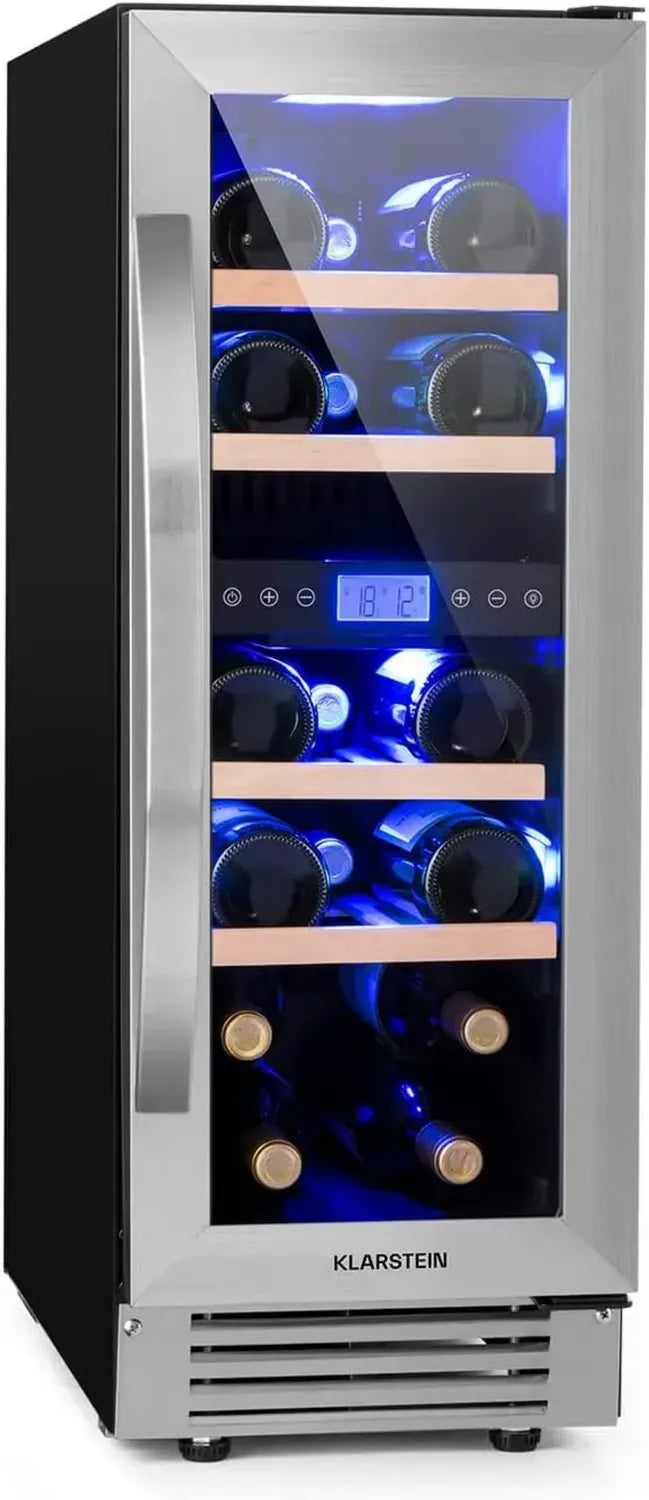 Klarstein Vinovilla Cave à Vin Encastrable Double Zone, Armoire à Vin de Vieillissement, Écran Tactile, Capacité 17 Bouteilles