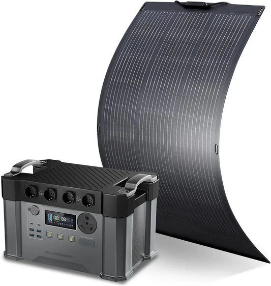 Générateur Solaire Portable ALLPOWERS S2000Pro 1451Wh avec Panneau 100W, 4 Prises 2400W, Étanche IP68