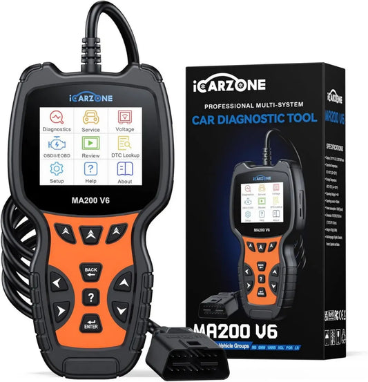 Valise Diagnostic Auto MA200 V6, Compatibilité Étendue pour Benz, Land Rover, Porsche, BMW, Volvo, VAG, Tous Systèmes, OBD2, Support Français, Mise à Jour Gratuite