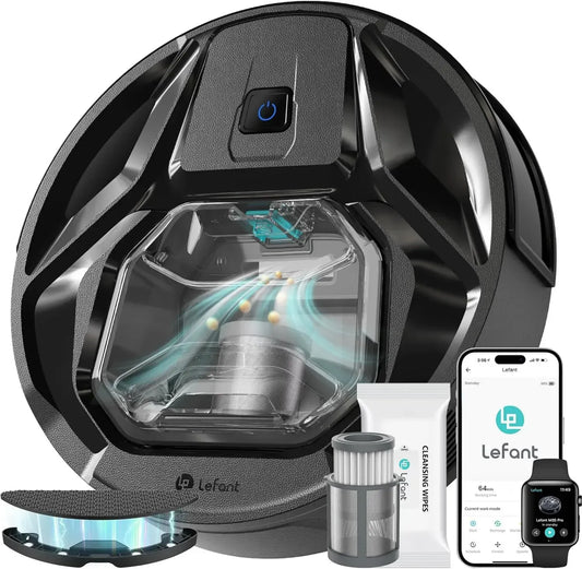 Aspirateur Robot Lefant M320 - 6000Pa, Évitement d'Obstacles, Détection de Tapis, Compatible Alexa/WiFi, Noir