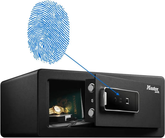 Coffre-fort biométrique Master Lock avec ouverture par empreintes digitales, 19,5 x 43 x 37 cm