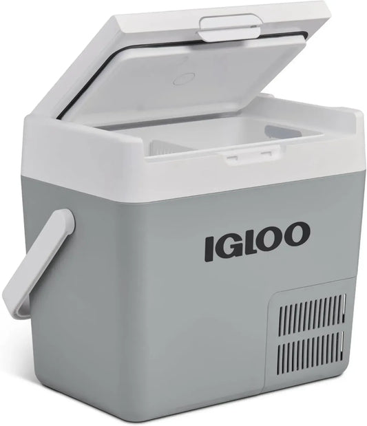 Glacière Compresseur IGLOO ICF 18, 19L, Multi-Tension 12/24V et 230V, Réfrigérateur Portable -18°C à 20°C pour Véhicules et Extérieur