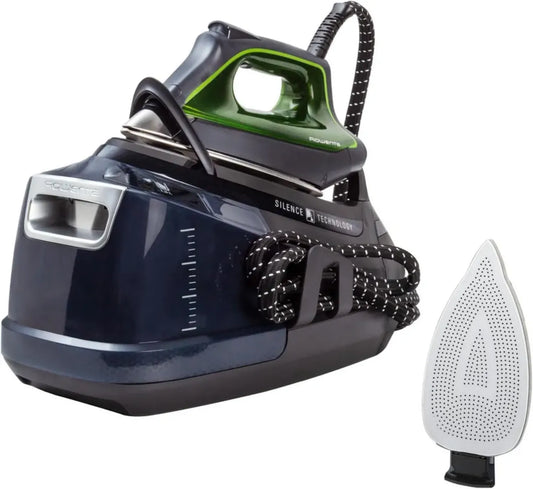 Centrale Vapeur Rowenta Silence Steam Pro DG9248 - 2800W, Pression 8 Bars, Effet Pressing 600g/min, Semelle Anti-Brillance, Désinfection des Vêtements