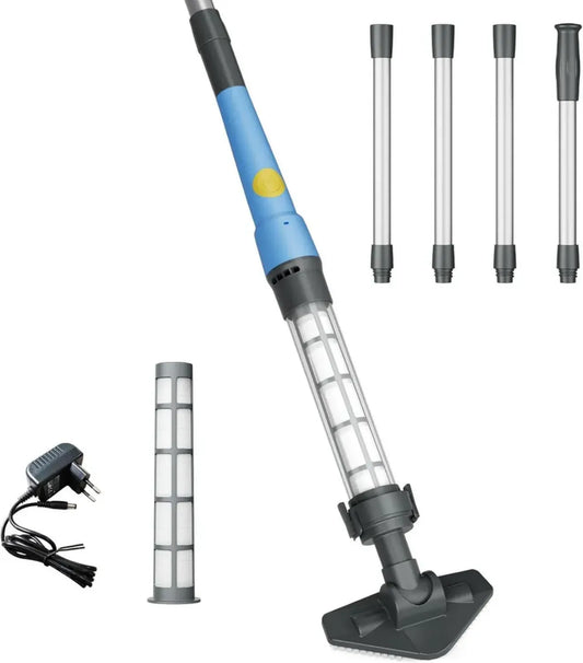 Aspirateur de Piscine Sans Fil 2 en 1, Autonomie 45 Min – Nettoyeur Efficace pour Piscine, Spa et Jacuzzi – Perche Télescopique 160 cm, Parfait pour Sable, Feuilles et Débris