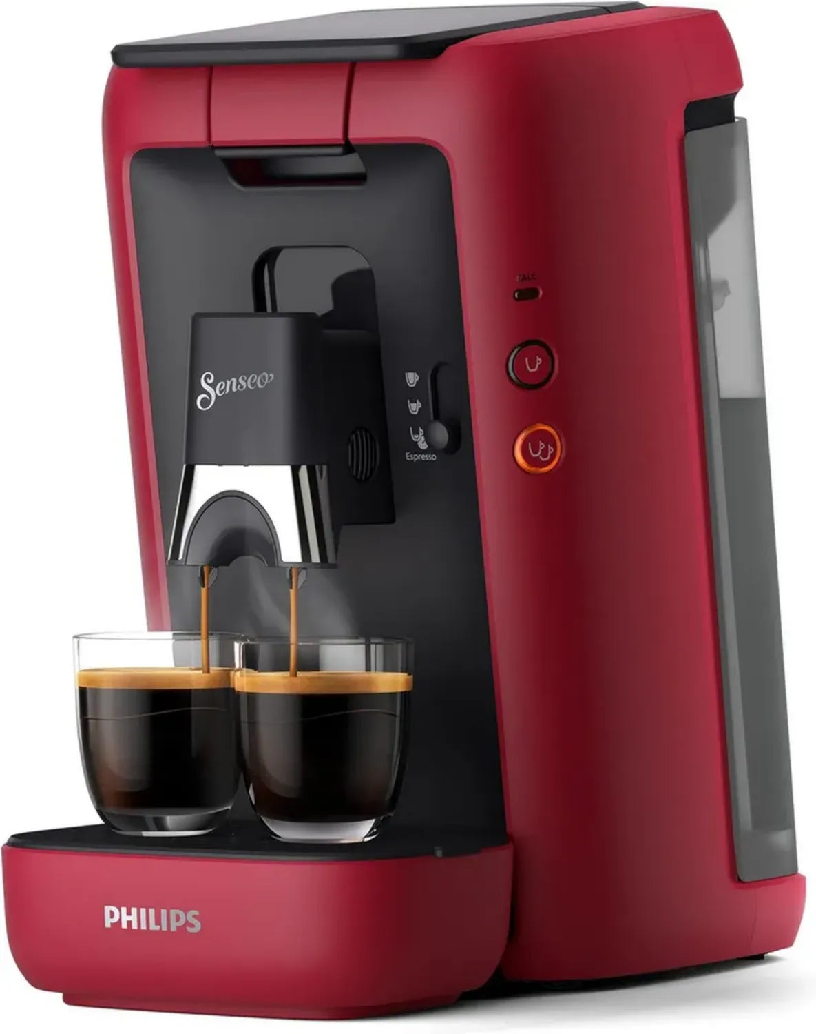 Machine à café à dosettes Philips Senseo Maestro avec fonction mémo et réservoir 1,2L, rouge