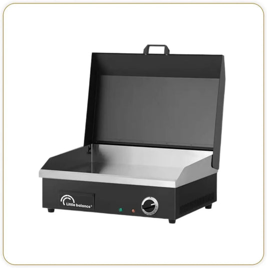 Plancha Électrique 2900W - 6 à 8 Personnes, Couvercle et Plaque Anti-adhésive